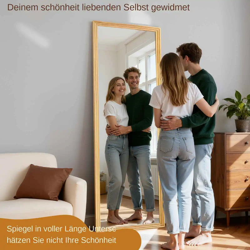 Miroir sur Pied Bois Massif Inclinaison Réglable 160 cm