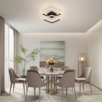 Plafonnier LED Cuisine Carré Design Argenté Noir