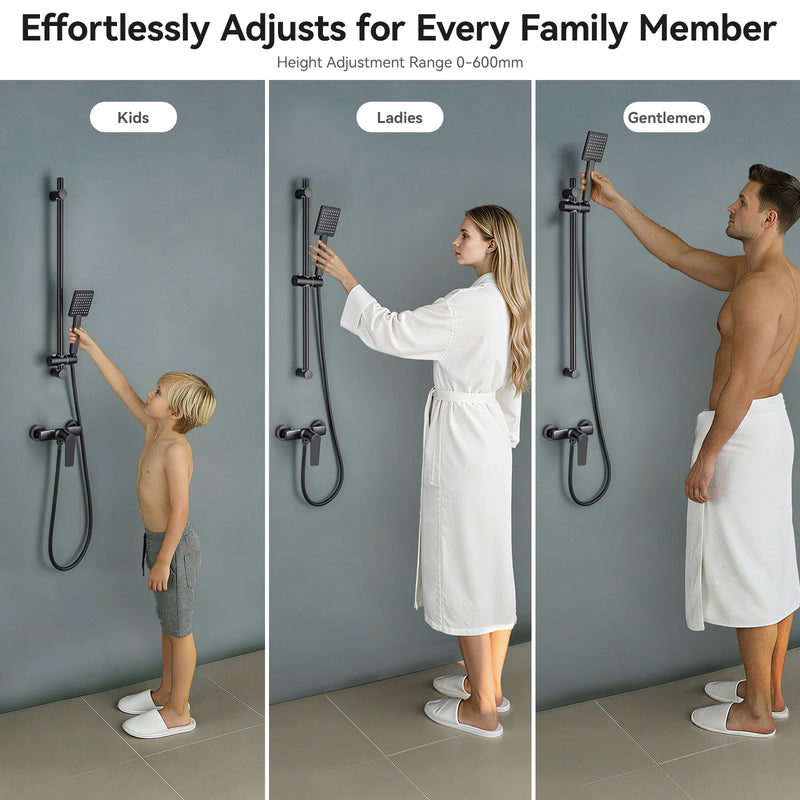 Barre de Douche Pivotante avec Étagère 70 cm