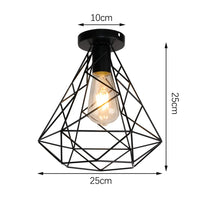Plafonnier Cuisine Industriel Noir Semi-Encastré, Cage Métal, 25 Modèles au Choix