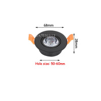 Mini Spot LED Encastrable Cuisine Ø 68 mm, 1 ou 3 W, 6 Couleurs