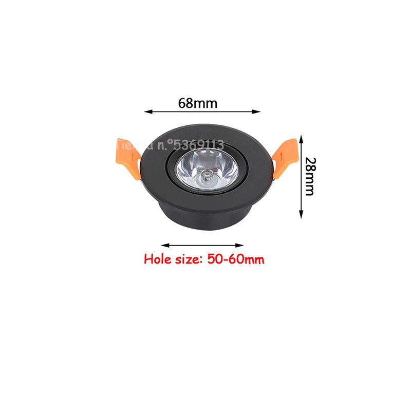 Mini Spot LED Encastrable Cuisine Ø 68 mm, 1 ou 3 W, 6 Couleurs