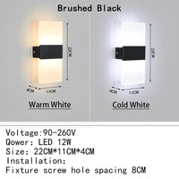 Applique Murale LED Acrylique Haut et Bas, 14 à 40 cm