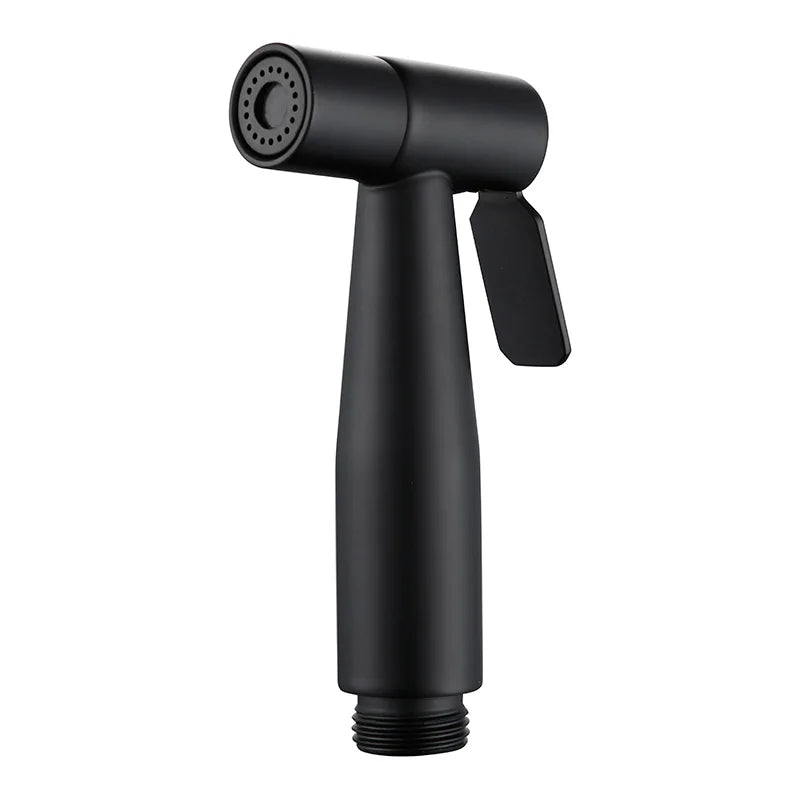 Douchette WC Murale Valve Céramique Noir et Nickel