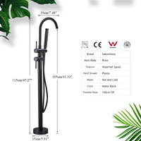 Robinet Baignoire sur Pied en Laiton avec Douchette 115 cm