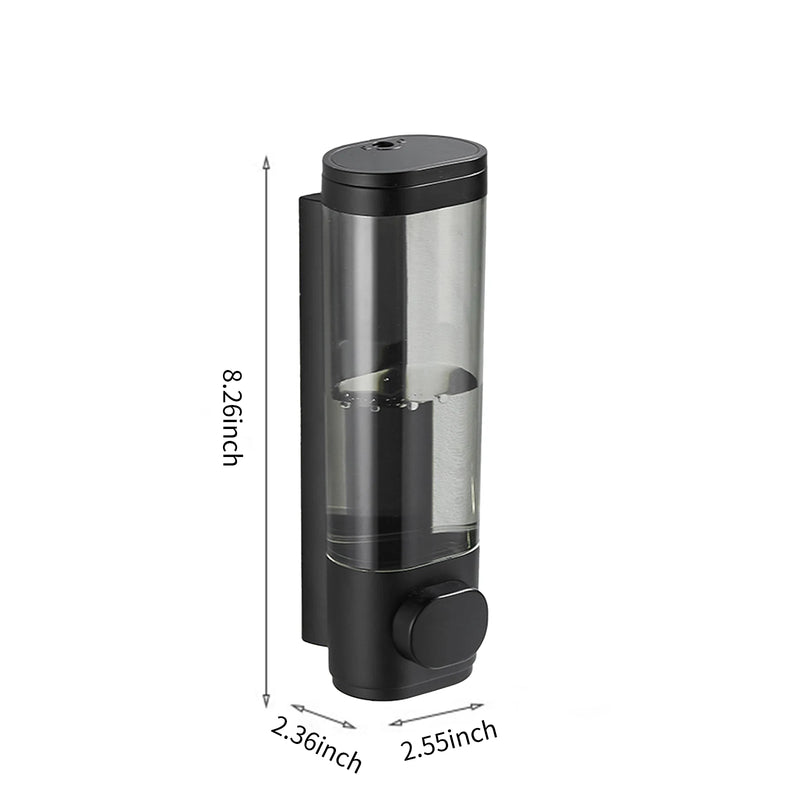 Distributeur de Savon Mural Noir 300 ml Simple ou 2 x 300 ml Double, avec Clé
