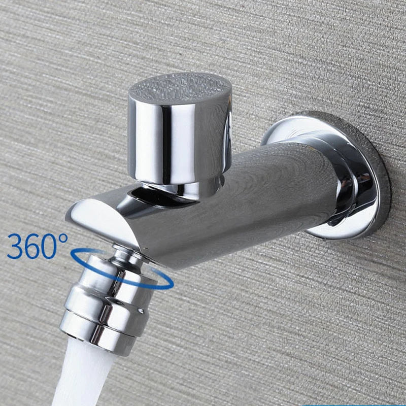 Robinet Mural Lavabo Eau Froide en Laiton, Noir ou Chromé, 3 Modèles