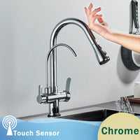 Mitigeur de Cuisine Laiton Tactile Filtrant Bec Pivotant