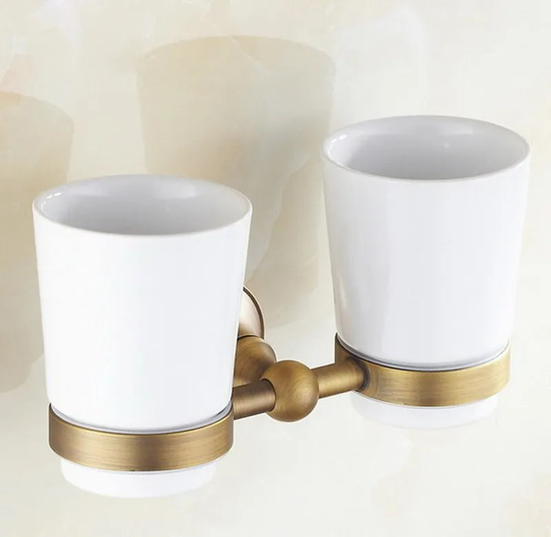 Accessoires Salle de Bain Laiton Vieilli à la Pièce, 15 Articles Rétro