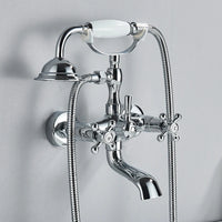 Robinet de Baignoire Laiton Cascade Dorée Style Rétro