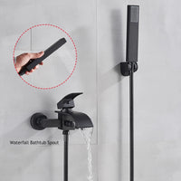 Robinet de Baignoire Mural Chromé Cascade Bain-Douche