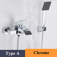 Robinet de Baignoire Mural Chromé Cascade Bain-Douche