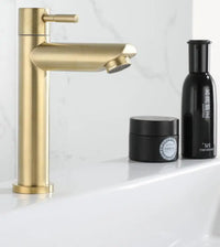 Robinet de Lave-Main Eau Froide Doré Brossé Inox 304