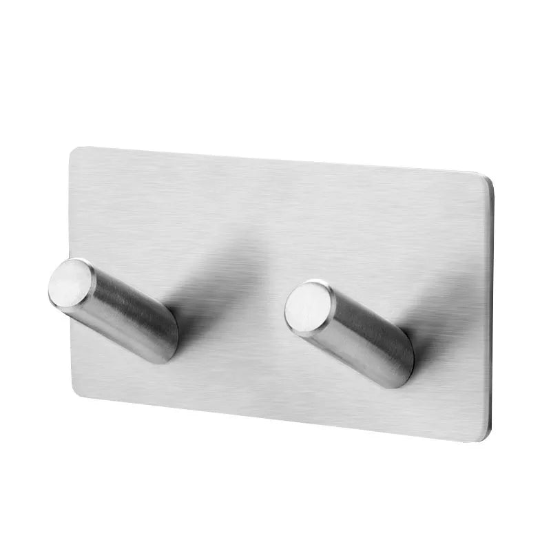 Patère Murale Inox Multi-Crochets Noire et Argentée