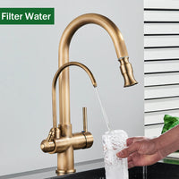 Mitigeur de Cuisine Laiton Tactile Filtrant Bec Pivotant
