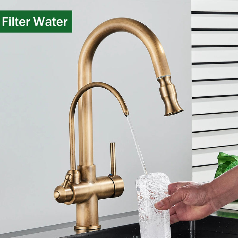 Mitigeur de Cuisine Laiton Tactile Filtrant Bec Pivotant