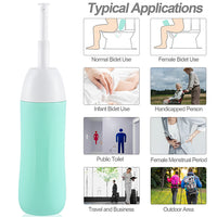 Bidet Portable de Voyage Vert d'Eau, Flacon Pulvérisateur avec Sac de Rangement
