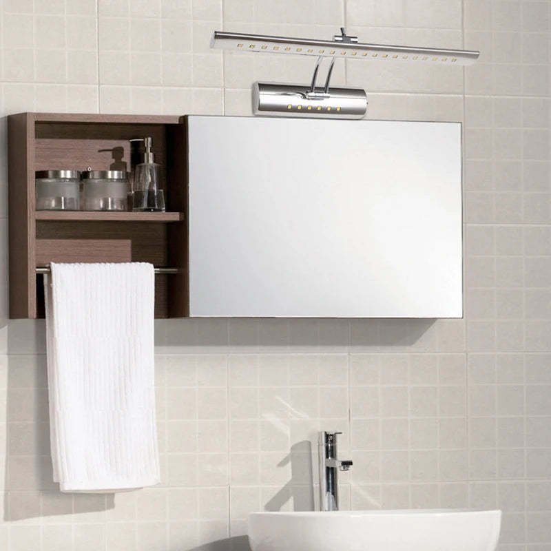 Applique Salle de Bain LED Inox pour Miroir, Orientable 40 et 55 cm