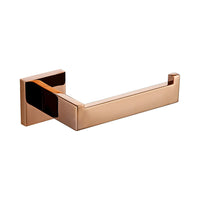 Accessoires Salle de Bain Inox Or Rose Poli Carrés à la Pièce, 5 Articles
