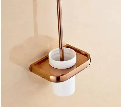 Accessoires Salle de Bain Or Rose Laiton à la Pièce, 13 Articles