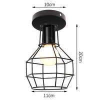 Plafonnier Cuisine Industriel Noir Semi-Encastré, Cage Métal, 25 Modèles au Choix