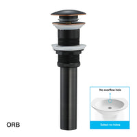 Bonde Lavabo Pop-Up Laiton 66 mm avec ou sans Trop-Plein, 8 Finitions