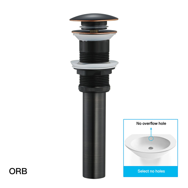 Bonde Lavabo Pop-Up Laiton 66 mm avec ou sans Trop-Plein, 8 Finitions