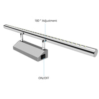 Applique Salle de Bain LED Inox pour Miroir, Orientable 40 et 55 cm