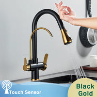 Mitigeur de Cuisine Laiton Tactile Filtrant Bec Pivotant