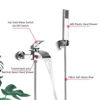 Robinet de Baignoire Mural Chromé Cascade Bain-Douche