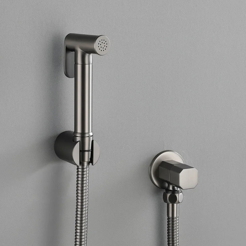 Kit Douchette WC Murale avec Flexible et Robinet d'Angle, 6 Finitions