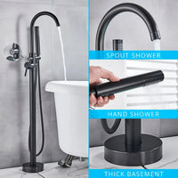 Robinet Baignoire Îlot avec Douchette et Inverseur, Laiton 115 cm
