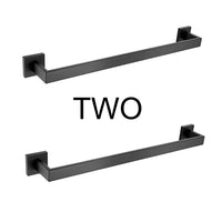 Accessoires Salle de Bain Carrés Inox Noir Mat à la Pièce, 6 Articles