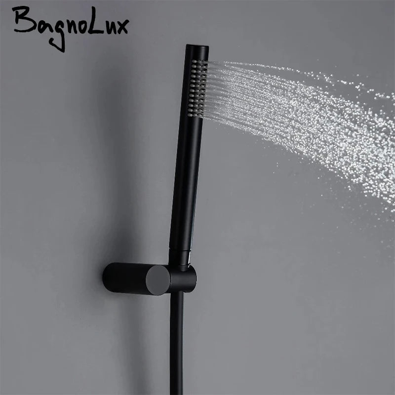 Pommeau de Douche Baguette Laiton, Sortie Murale et Flexible, 6 Finitions