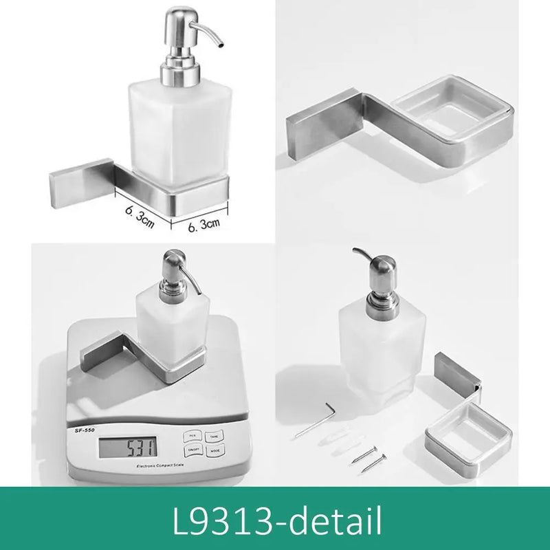 Distributeur de Savon Mural Inox Brossé, Flacon Dépoli Rond ou Carré