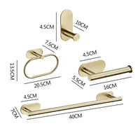 Accessoires Salle de Bain Sans Perçage à la Pièce ou en Ensemble, 3 Finitions