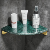 Étagère d'Angle Salle de Bain en Marbre Blanc avec Rangement