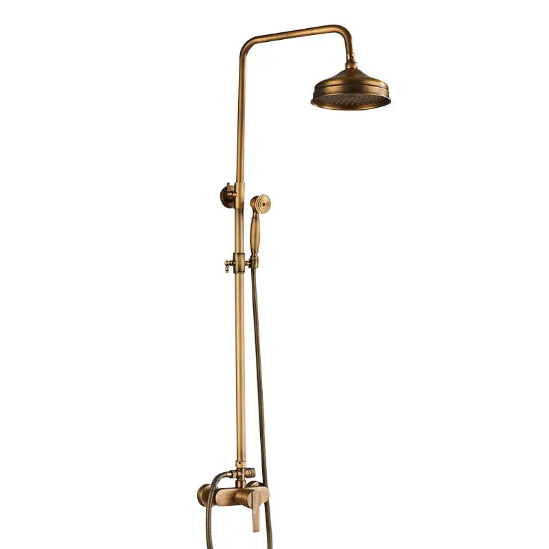 Colonne de Douche Rétro Laiton Antique avec Pommeau Pluie et Douchette