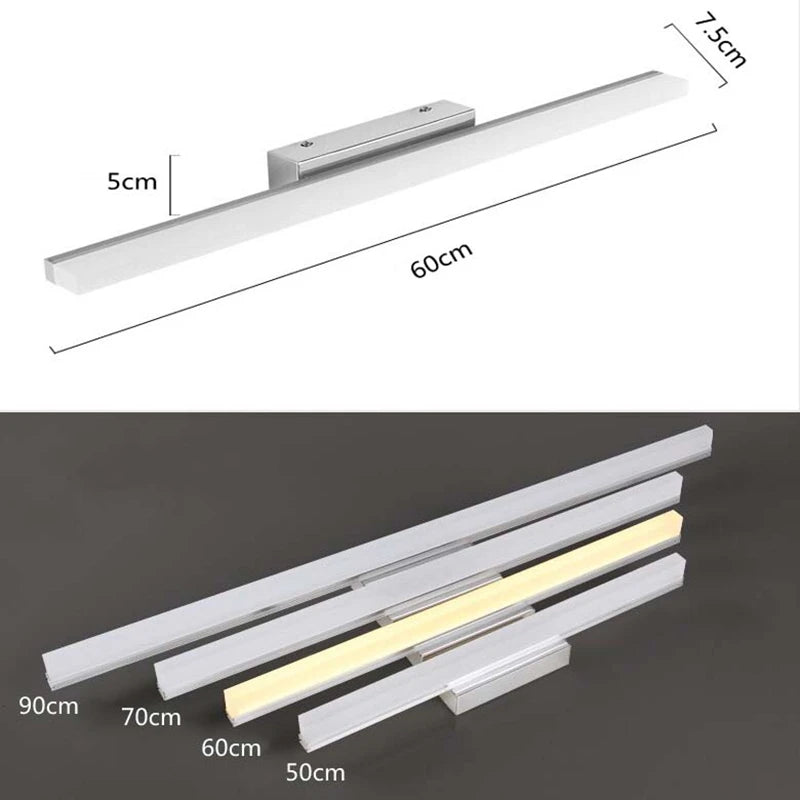 Applique LED Miroir Salle de Bain Inox 40 à 110 cm