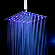 Pommeau de Douche LED Carré Inox Effet Pluie, 25 à 50 cm