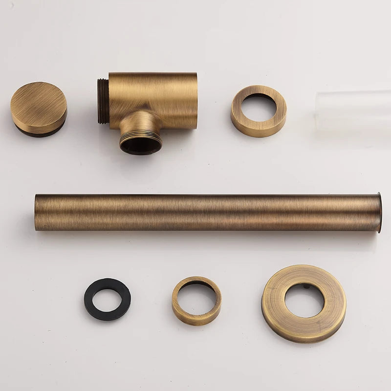Siphon Lavabo Bouteille Clic-Clac Bronze Brossé ou Chrome