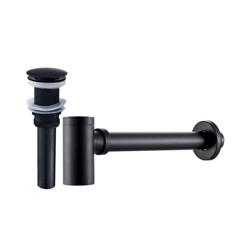 Siphon Lavabo Bouteille Clic-Clac Bronze Brossé ou Chrome