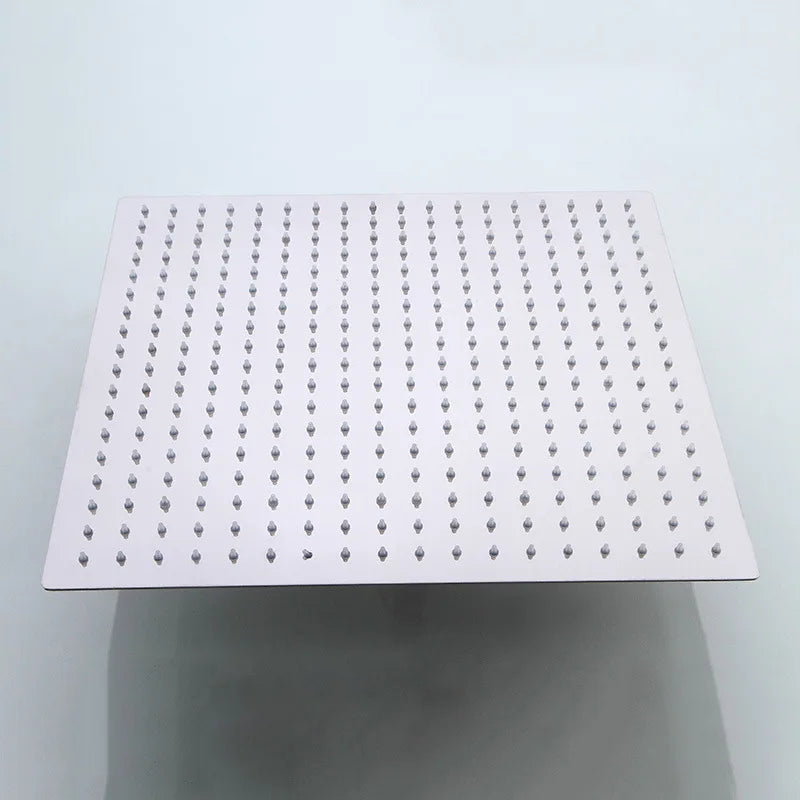 Pommeau de Douche LED Carré Inox Effet Pluie, 25 à 50 cm