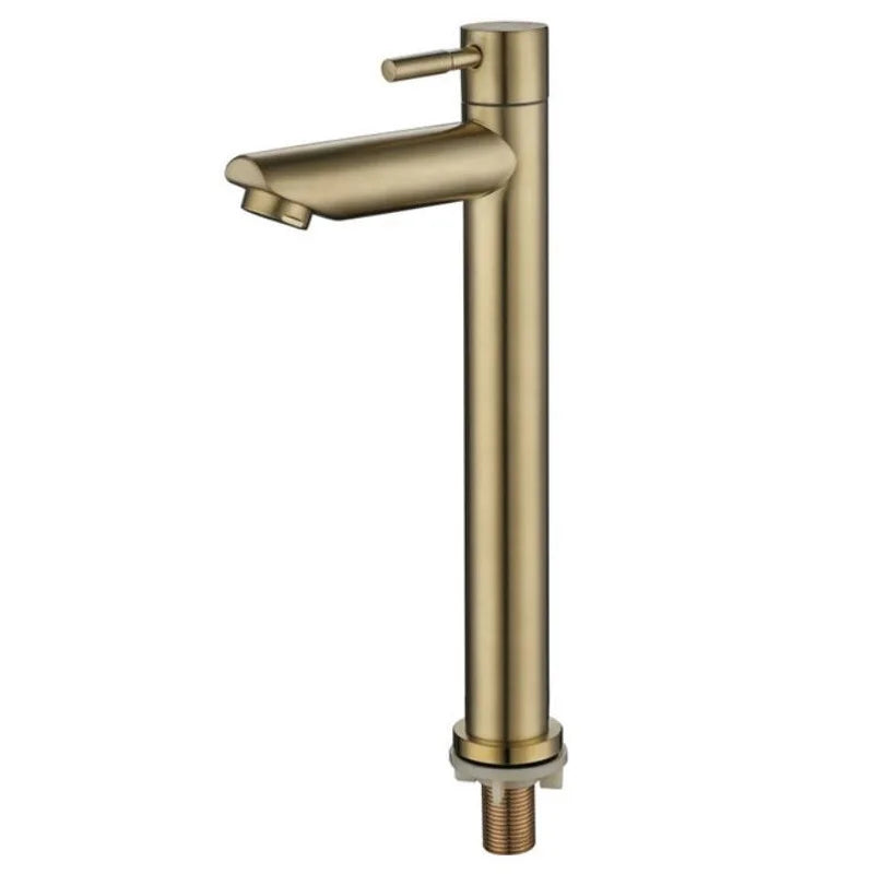 Robinet de Lave-Main Eau Froide Doré Brossé Inox 304