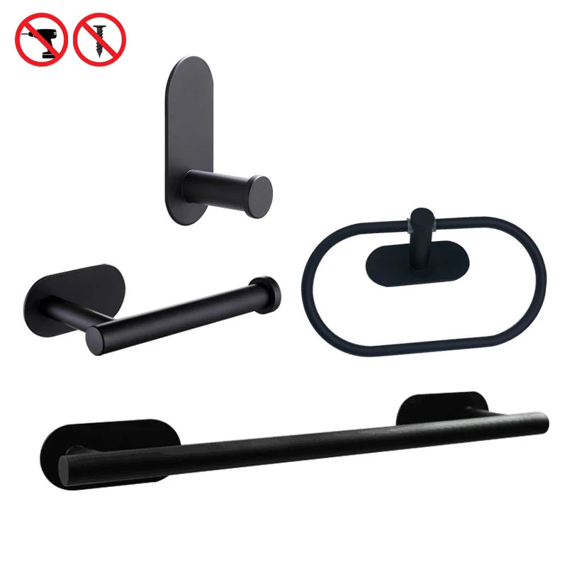 Accessoires Salle de Bain Sans Perçage à la Pièce, 4 Finitions