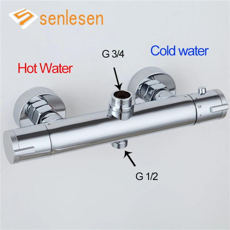 Mitigeur Thermostatique Douche ou Bain-Douche Mural Chromé, 4 Modèles