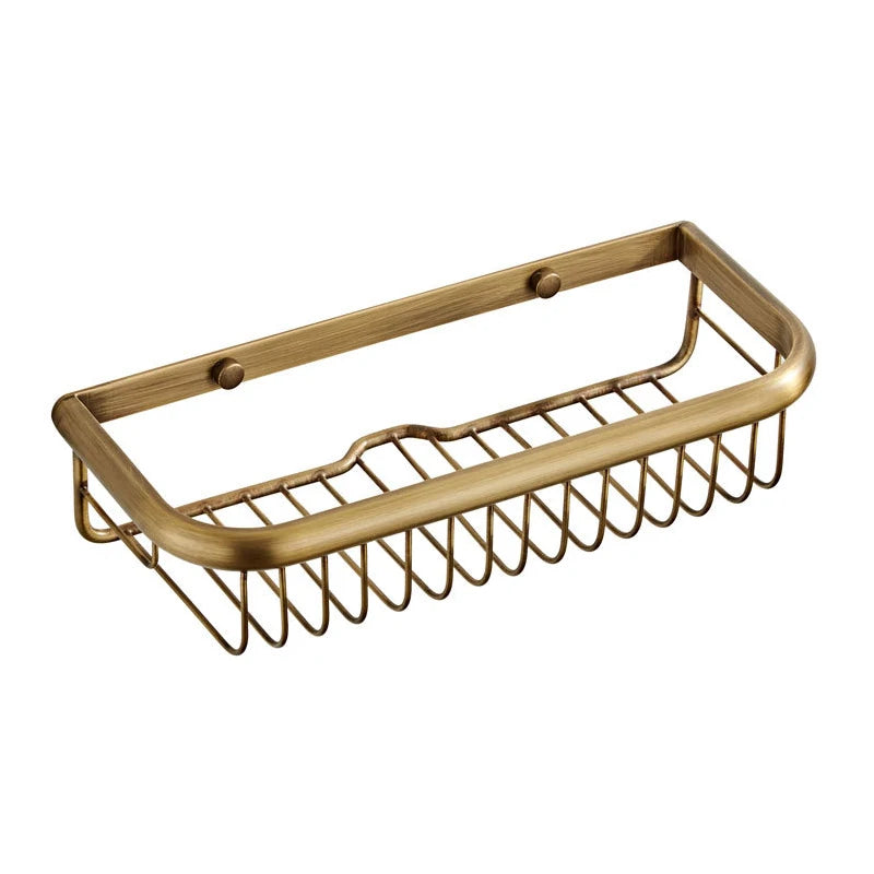 Ensemble d'Accessoires de Salle de Bain Bronze Antique avec Étagère
