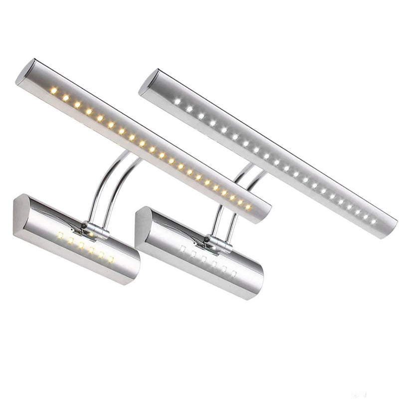 Applique Salle de Bain LED Inox pour Miroir, Orientable 40 et 55 cm