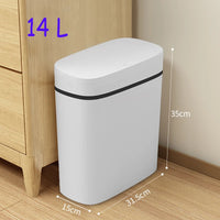 Poubelle Salle de Bain Étanche à Pression Blanche 14 Litres