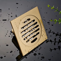 Caniveau de Douche Carré Anti-Odeur Inox 10 x 10 cm, Doré ou Chromé